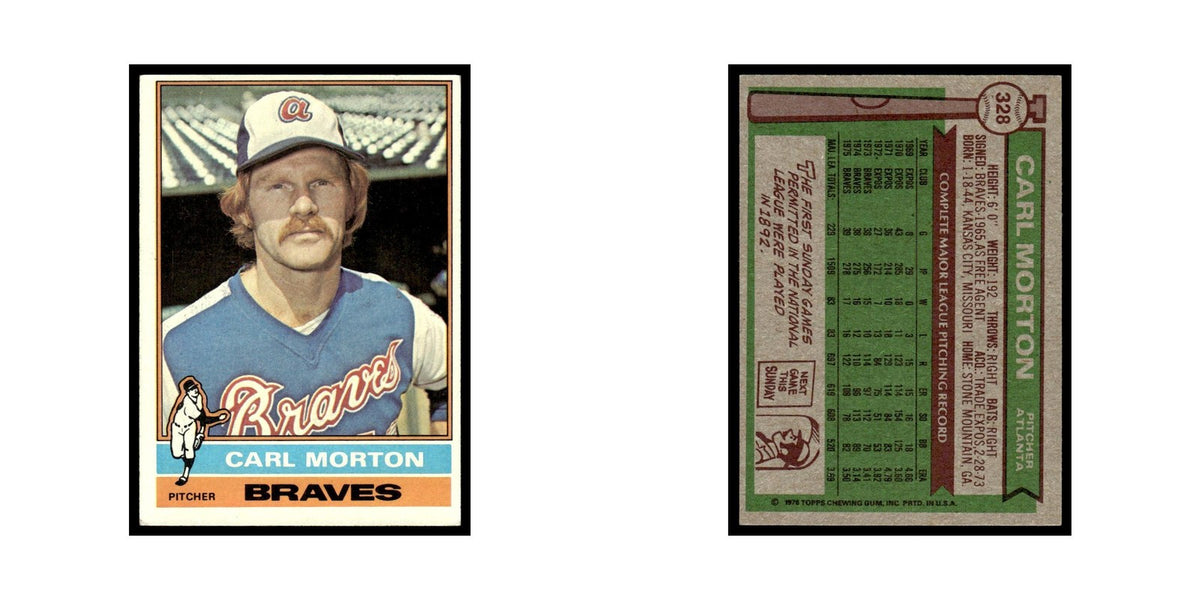 Carl Morton 1976 Topps #328 Atlanta Braves Baseball Card EX
