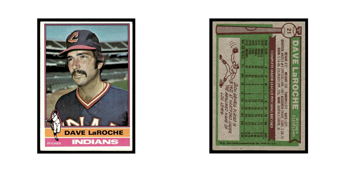Dave LaRoche 1976 Topps #21 Cleveland Indians Baseball Card EX
