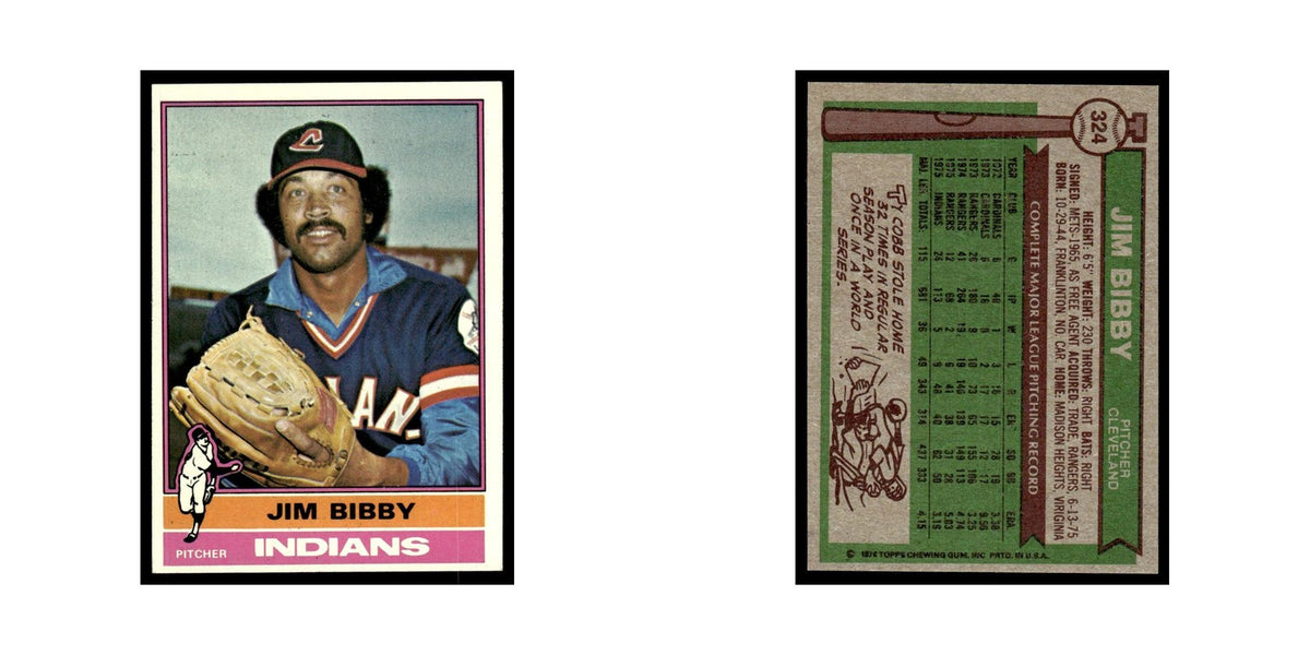 Jim Bibby 1976 Topps #324 Cleveland Indians Baseball Card EX