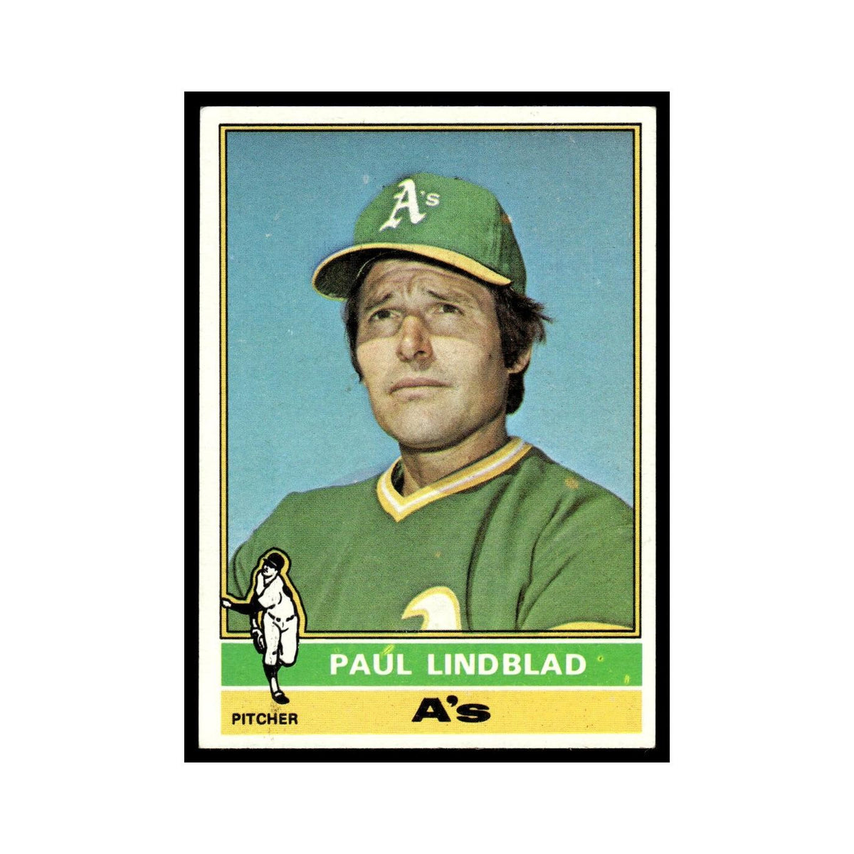 Paul Lindblad 1976 Topps #9 Oakland Athletics Baseball Card EX