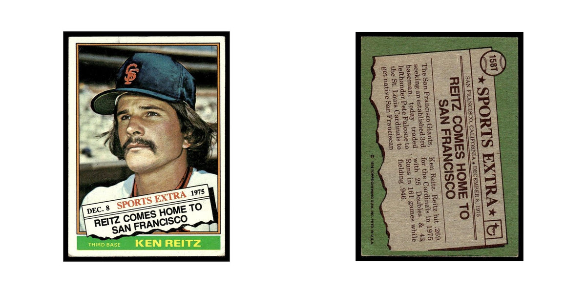 Ken Reitz 1976 Topps Traded #158T San Francisco Giants Baseball Card EX