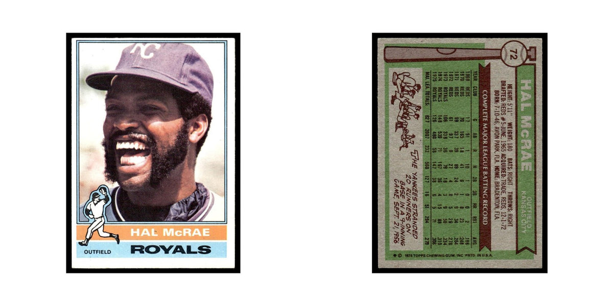 Hal McRae 1976 Topps #72 Kansas City Royals Baseball Card EX