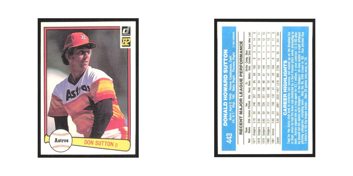 1982 Donruss Don Sutton Astros #443