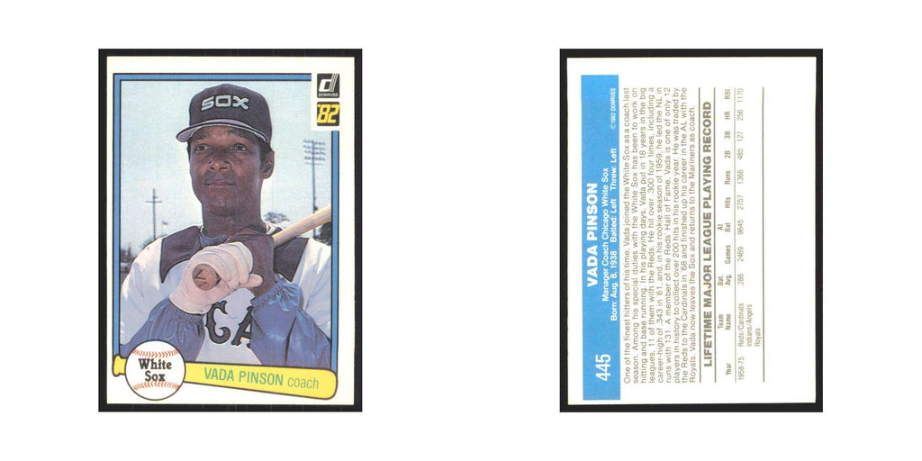 1982 Donruss Vada Pinson White Sox #445