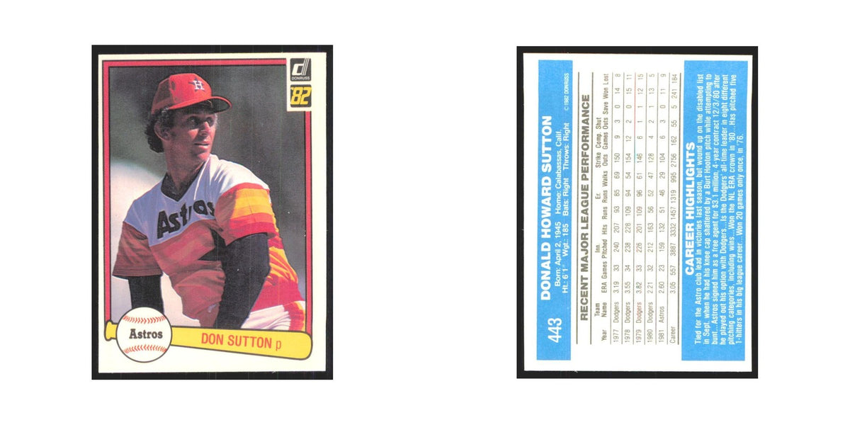 1982 Donruss Don Sutton Astros #443