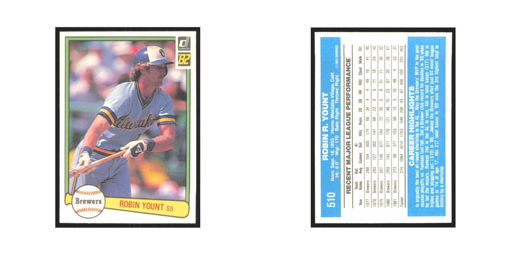1982 Donruss Robin Yount Brewers #510