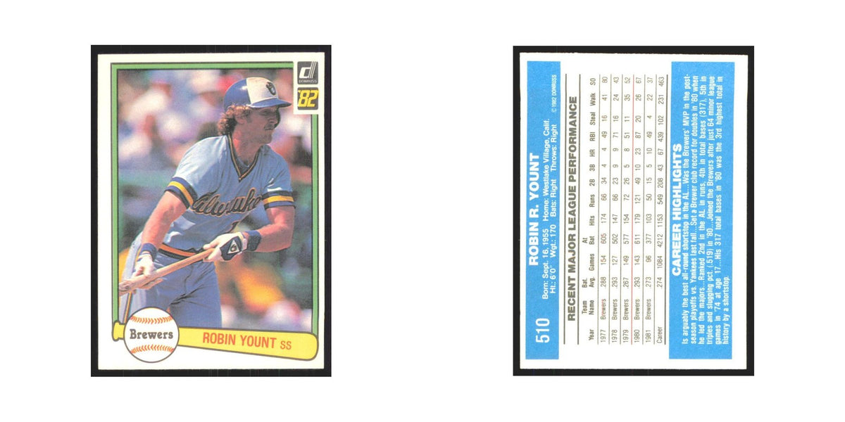 1982 Donruss Robin Yount Brewers #510