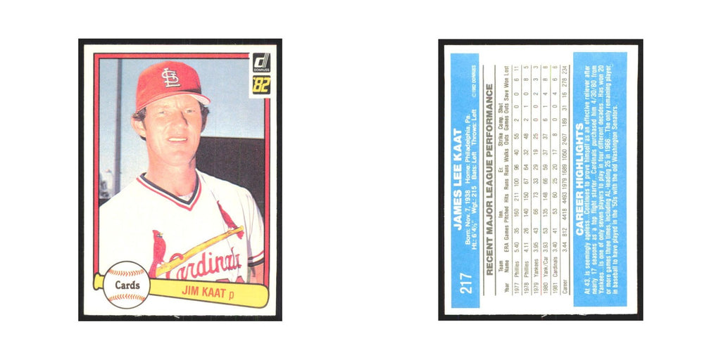1982 Donruss Jim Kaat Cardinals #217