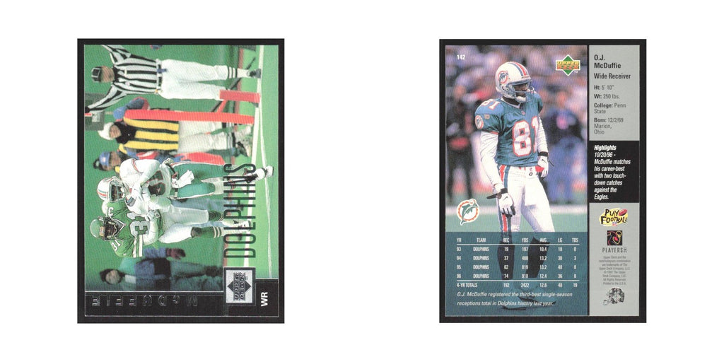 1997 Upper Deck O.J. McDuffie Dolphins #142