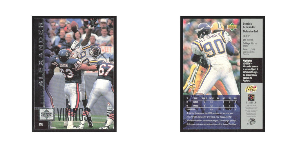 1997 Upper Deck Derrick Alexander Vikings #296