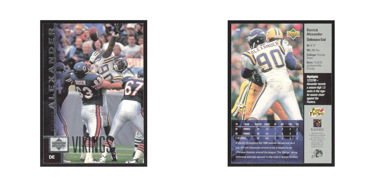 1997 Upper Deck Derrick Alexander Vikings #296