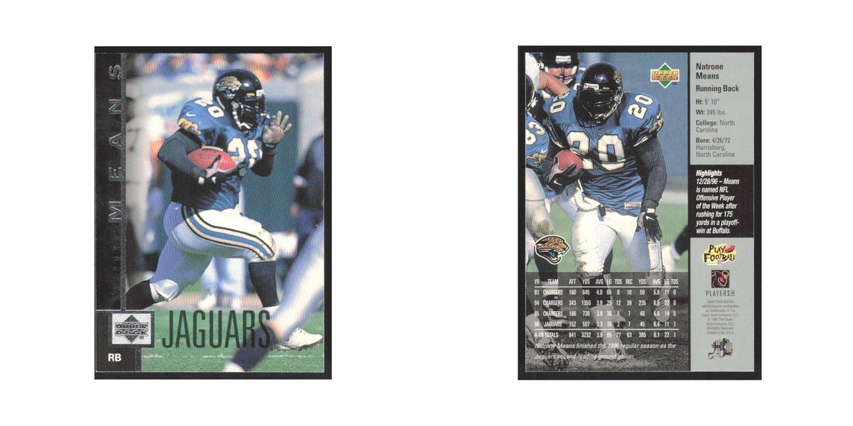 1997 Upper Deck Natrone Means Jaguars #179