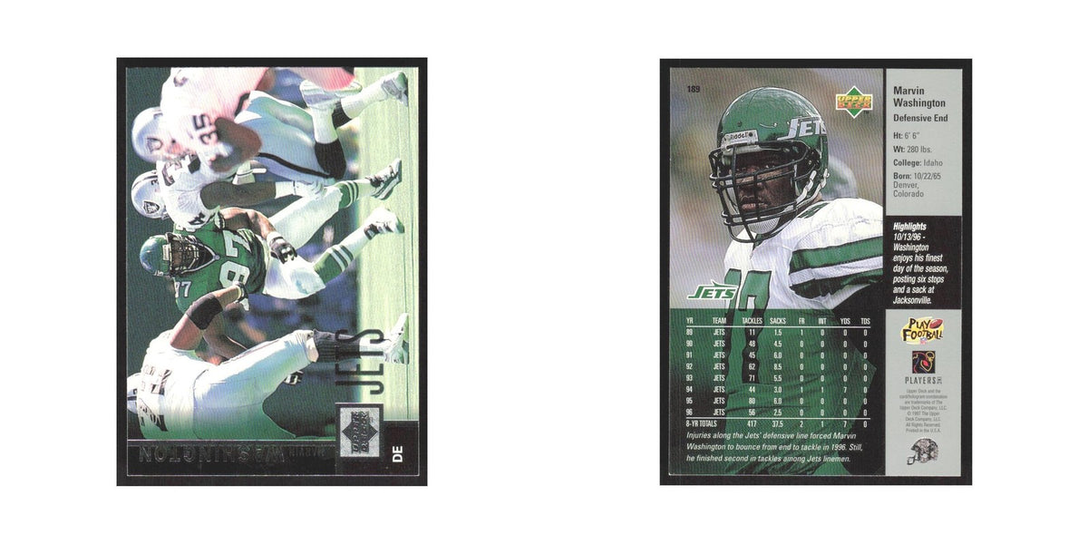 1997 Upper Deck Marvin Washington Jets #189