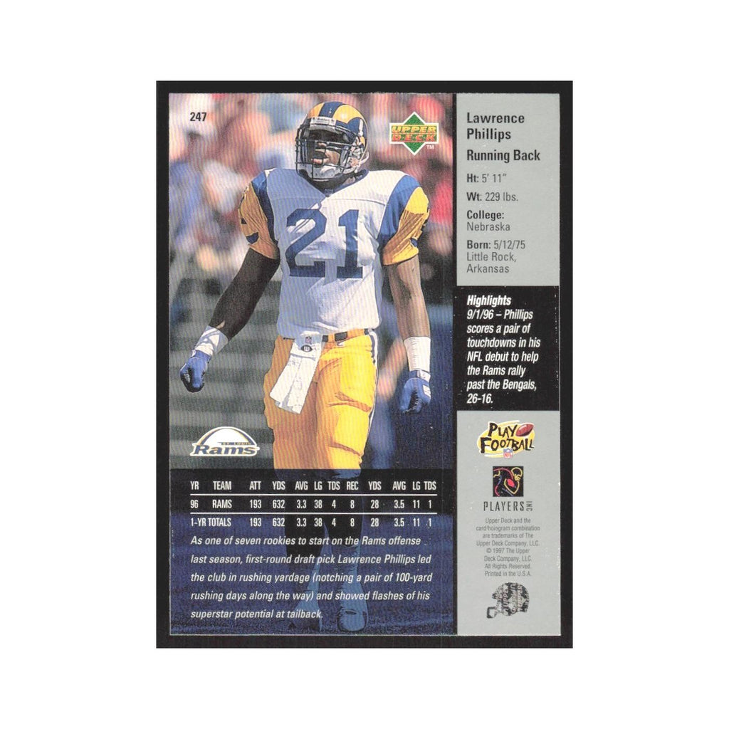 1997 Upper Deck Lawrence Phillips St. Louis Rams #247