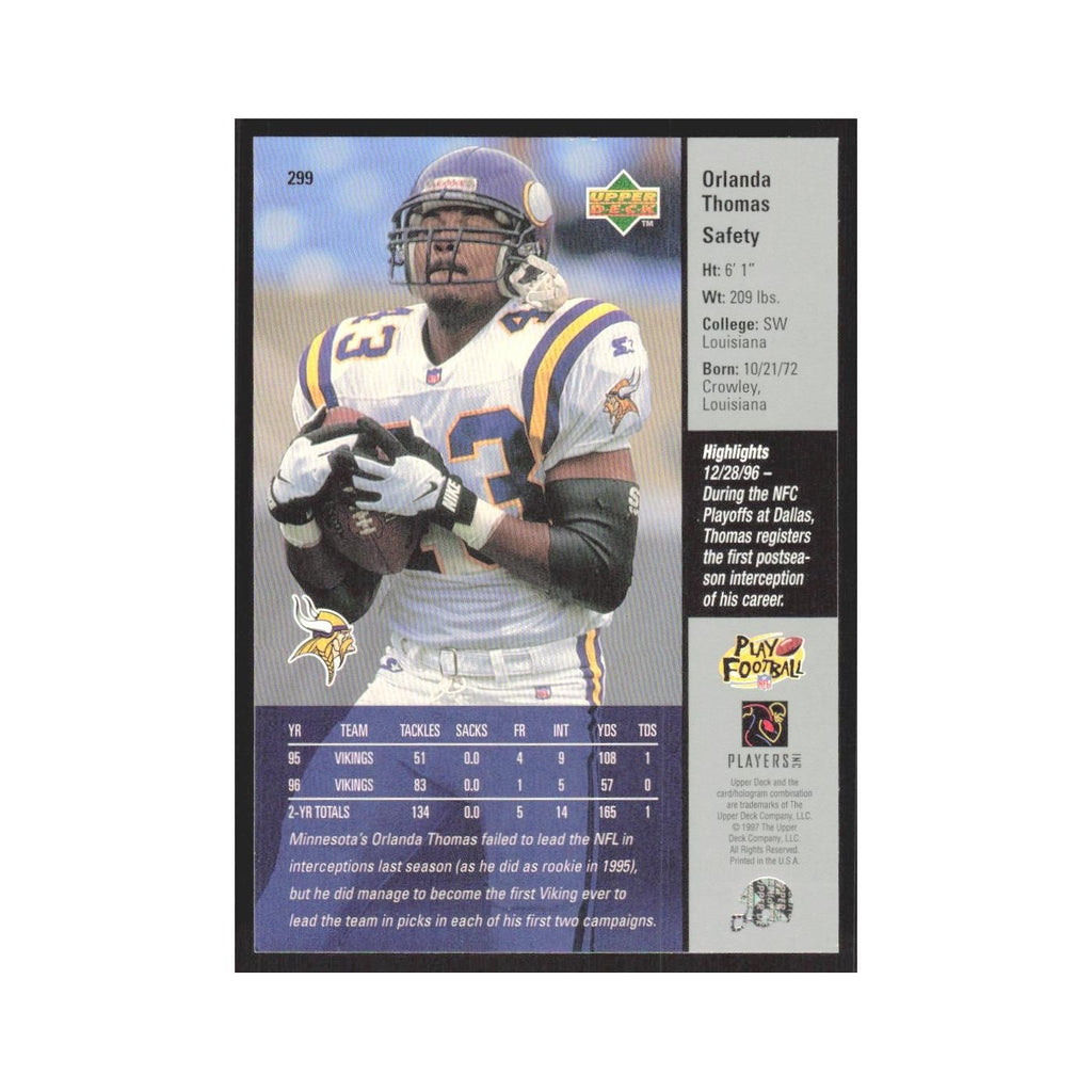 1997 Upper Deck Orlando Thomas Vikings #299