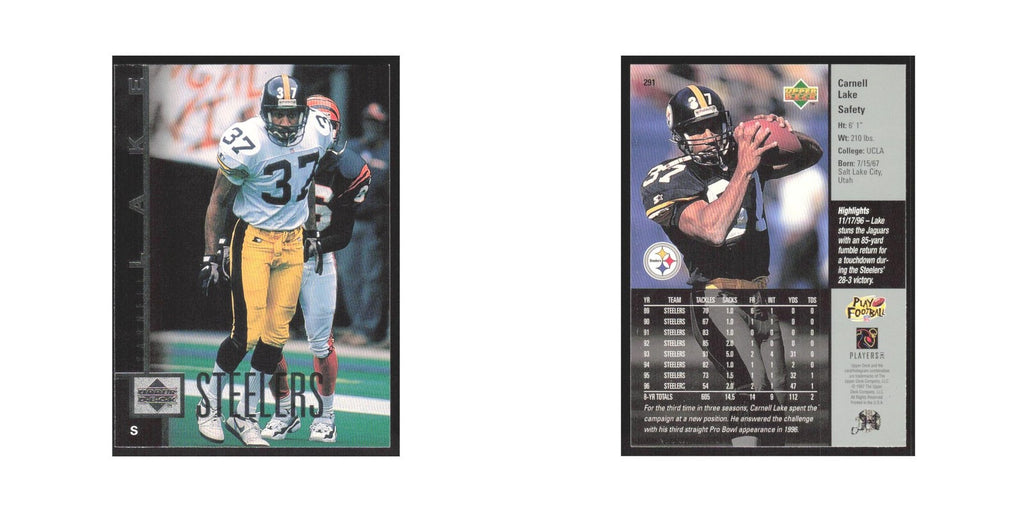 1997 Upper Deck Carnell Lake Steelers #291