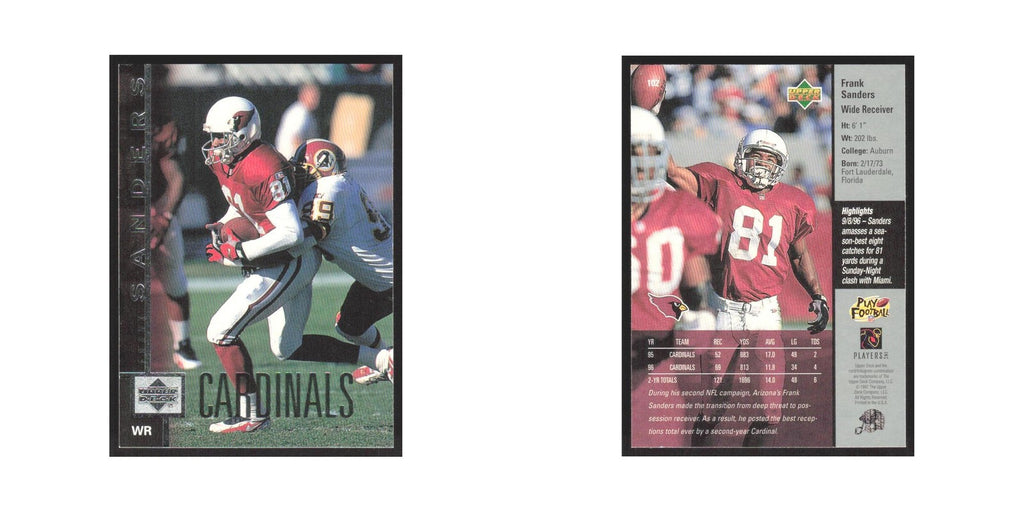 1997 Upper Deck Frank Sanders Cardinals #102