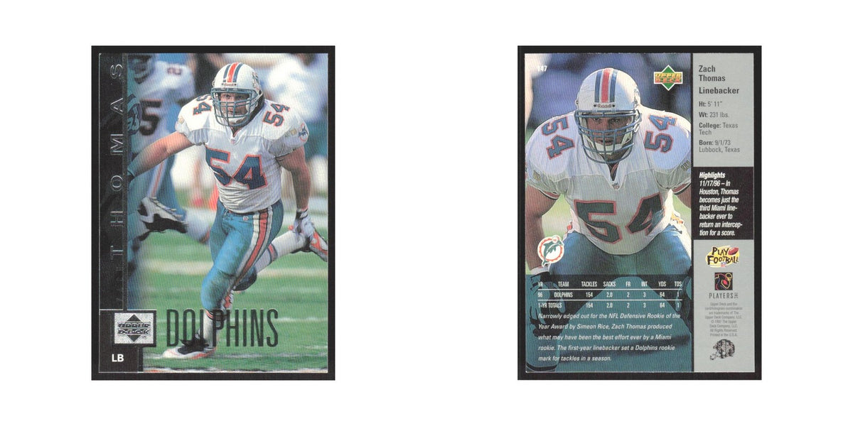1997 Upper Deck Zach Thomas Dolphins #147
