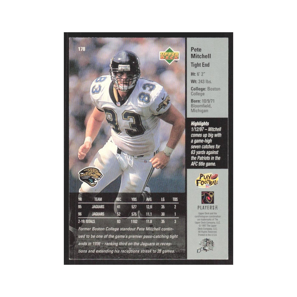 1997 Upper Deck Pete Mitchell Jaguars #178