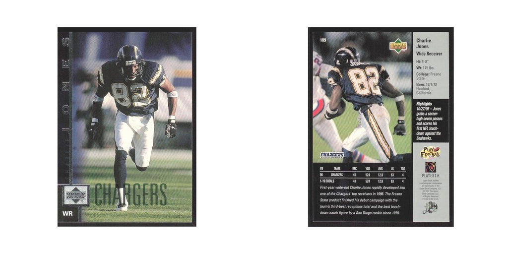 1997 Upper Deck Charlie Jones San Diego Chargers #109
