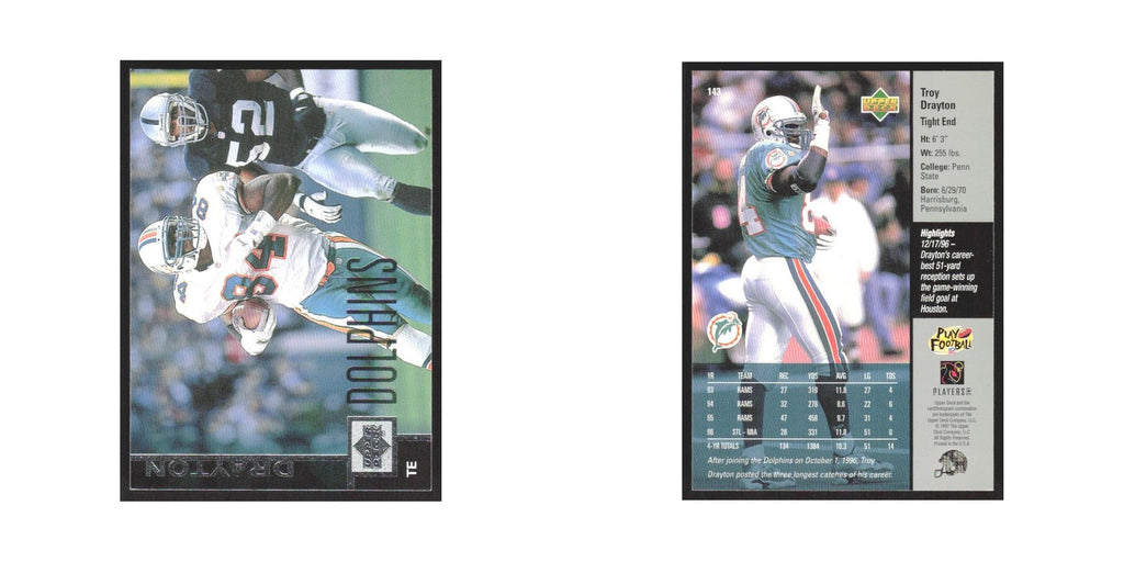 1997 Upper Deck Troy Drayton Dolphins #143