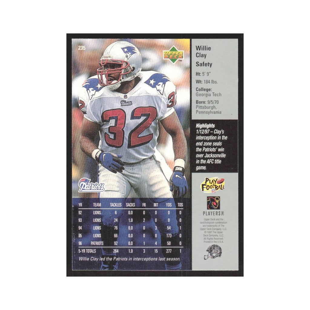 1997 Upper Deck Willie Clay Patriots #235
