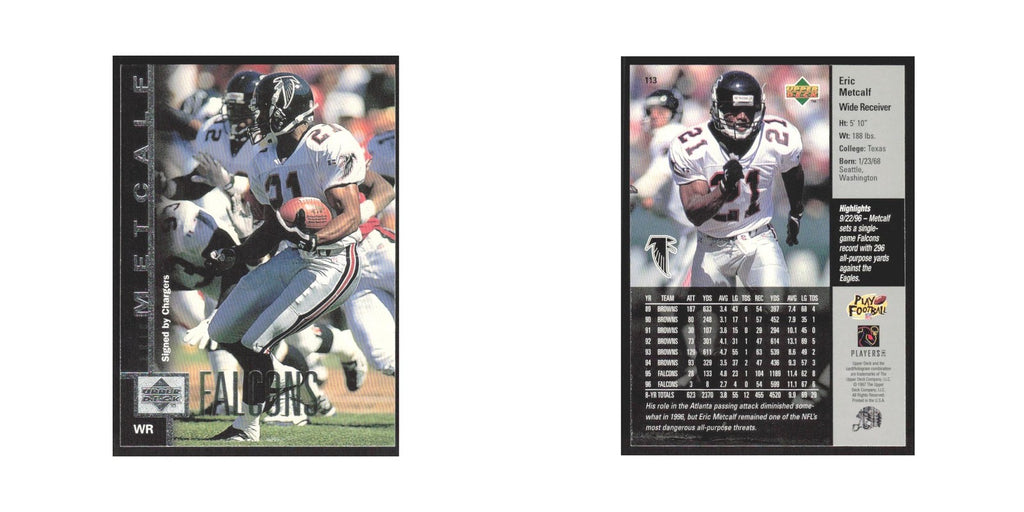 1997 Upper Deck Eric Metcalf San Diego Chargers #113