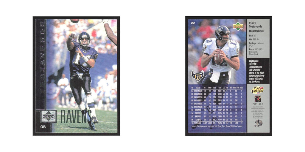 1997 Upper Deck Vinny Testaverde Ravens #252