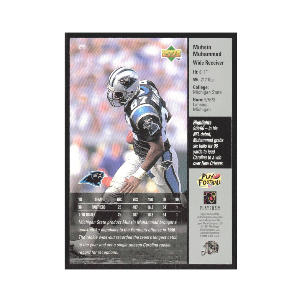 1997 Upper Deck Muhsin Muhammad Panthers #219