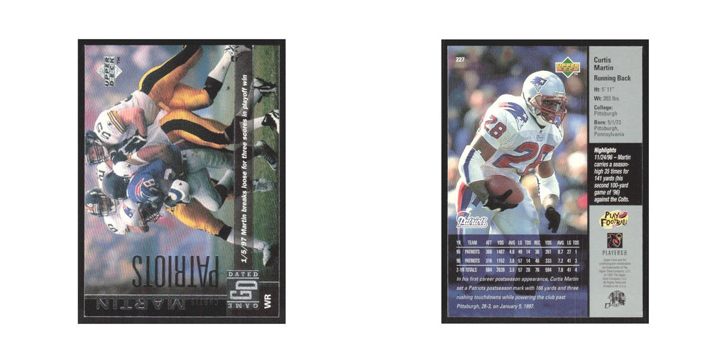 1997 Upper Deck Curtis Martin Patriots #227