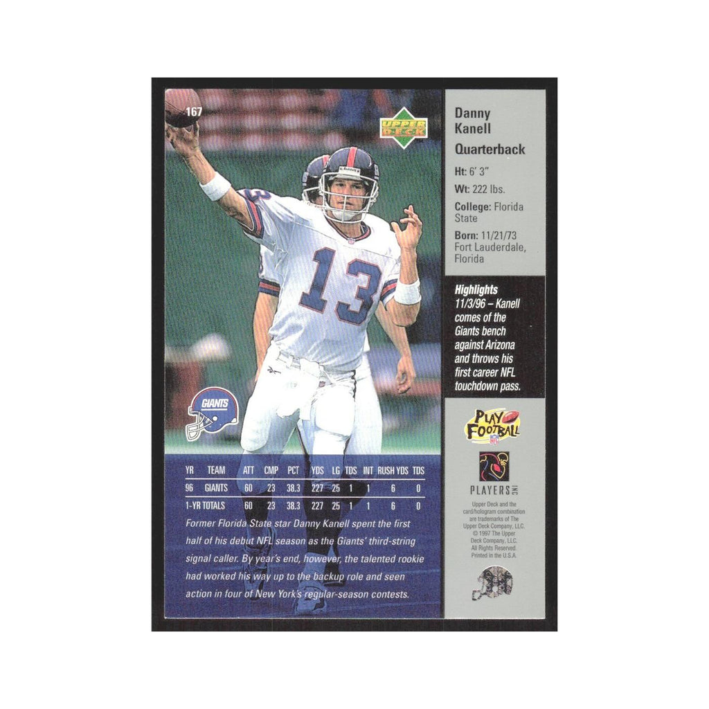 1997 Upper Deck Danny Kanell Giants #167
