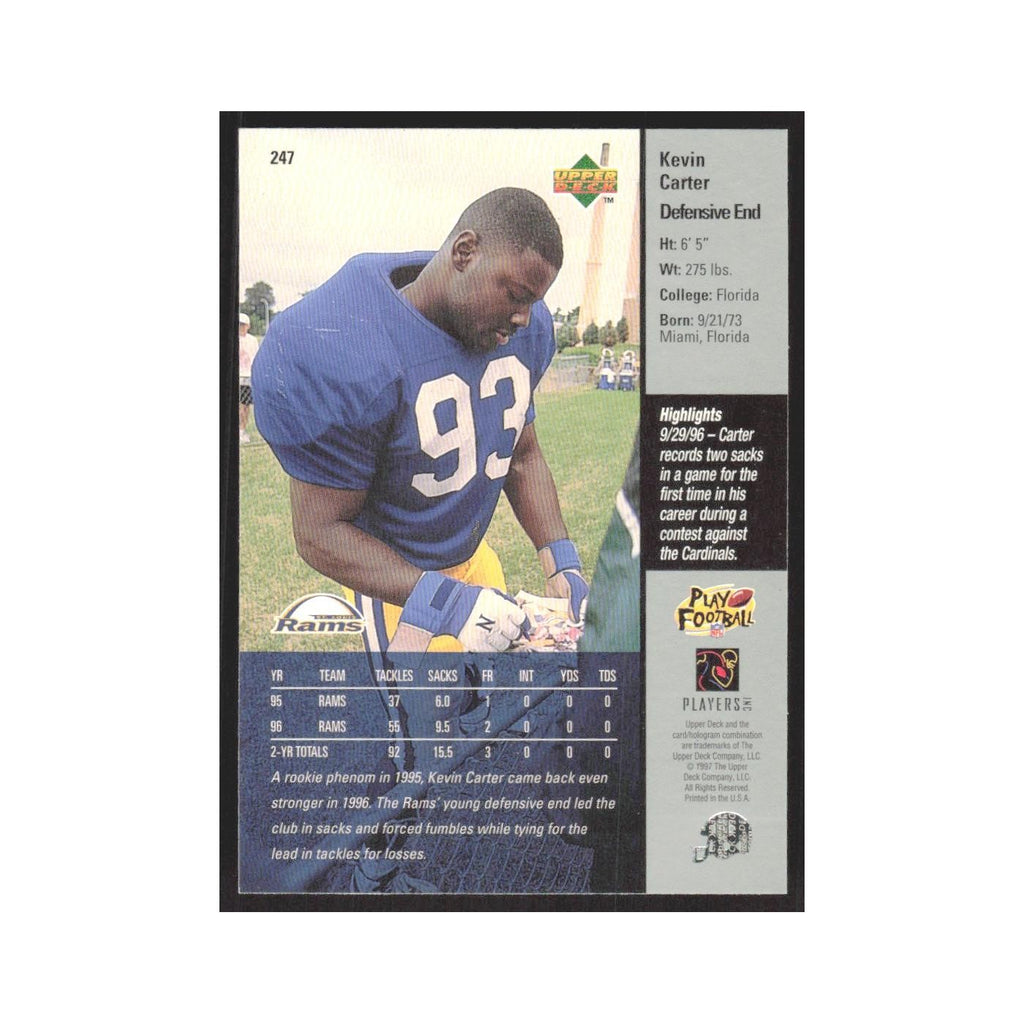 1997 Upper Deck Kevin Carter St. Louis Rams #247