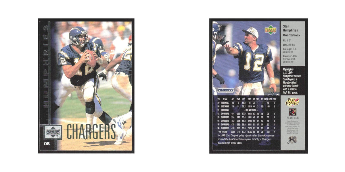 1997 Upper Deck Stan Humphries San Diego Chargers #107