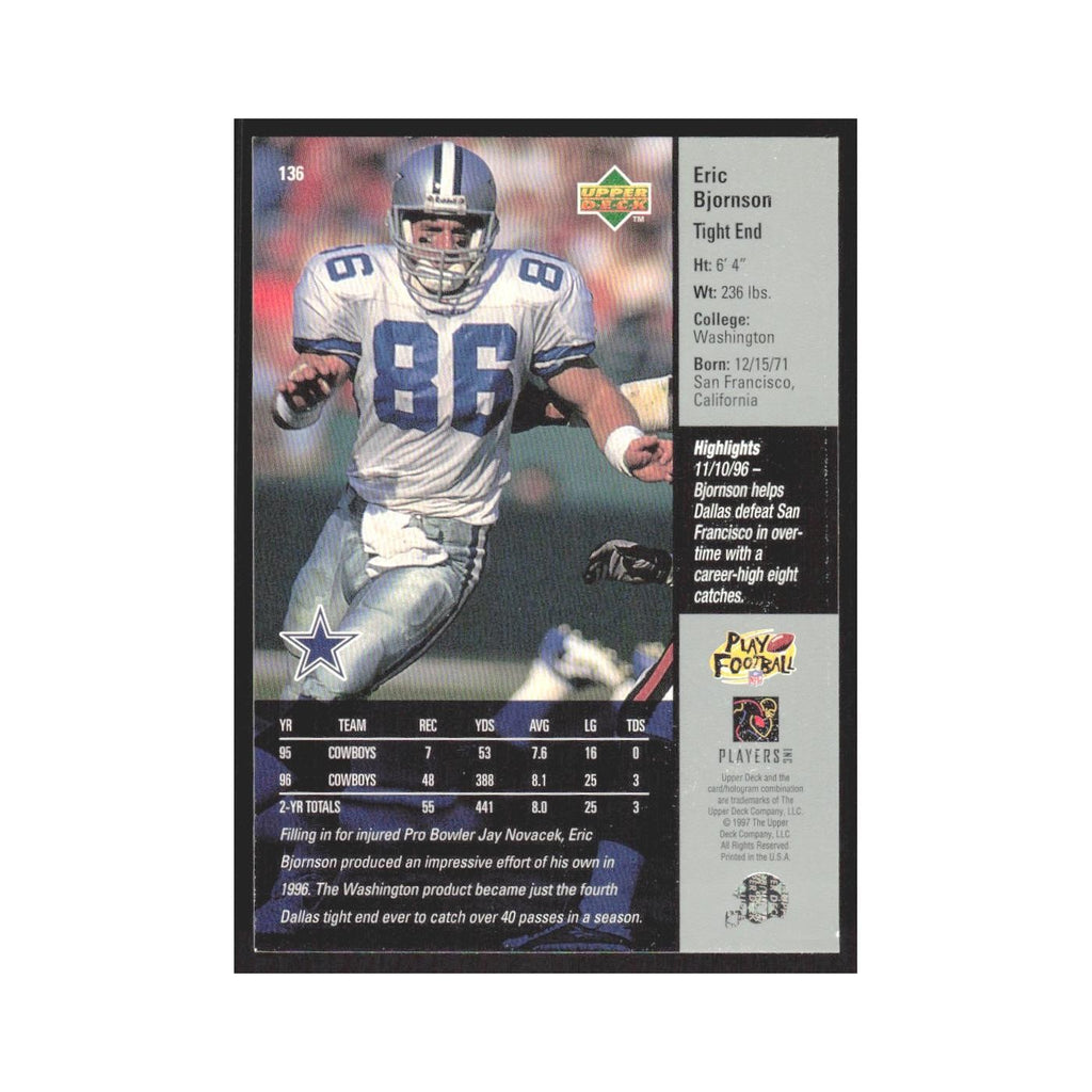 1997 Upper Deck Eric Bjornson Cowboys #136