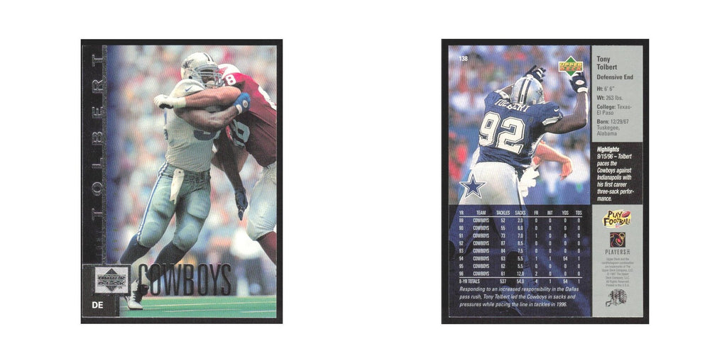 1997 Upper Deck Tony Tolbert Cowboys #138