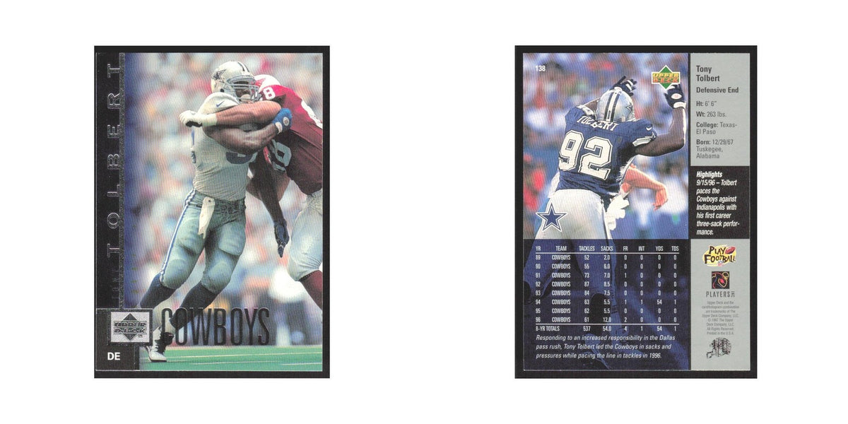 1997 Upper Deck Tony Tolbert Cowboys #138
