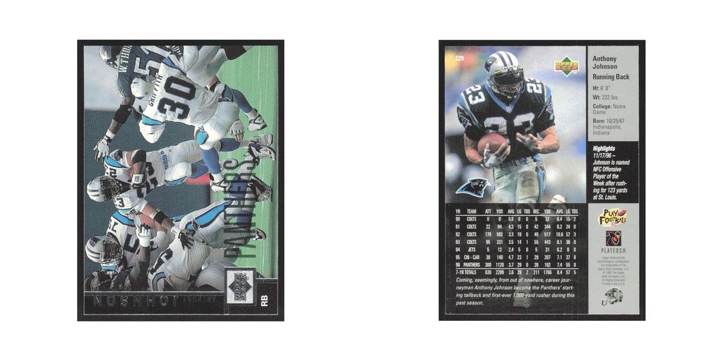 1997 Upper Deck Anthony Johnson Panthers #220