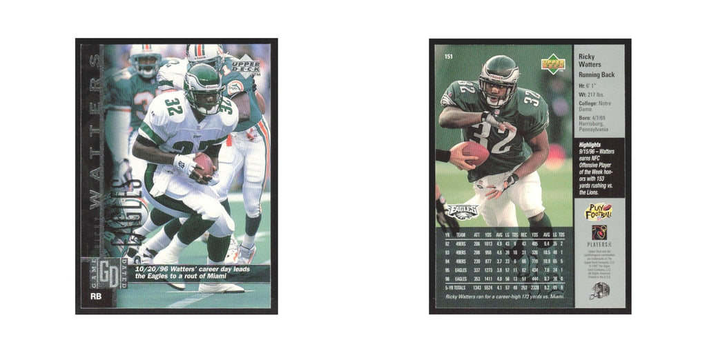 1997 Upper Deck Ricky Watters Eagles #151