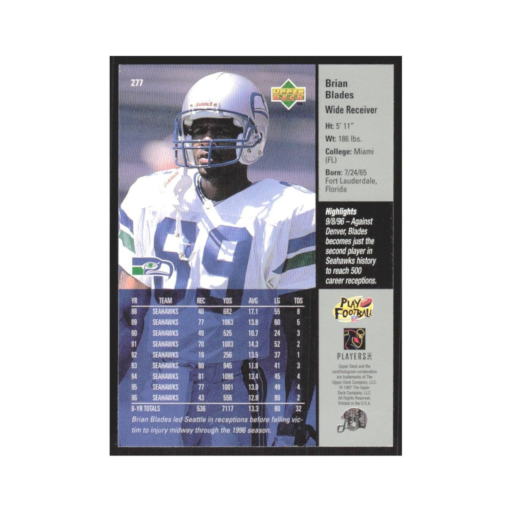 1997 Upper Deck Brian Blades Seahawks #277