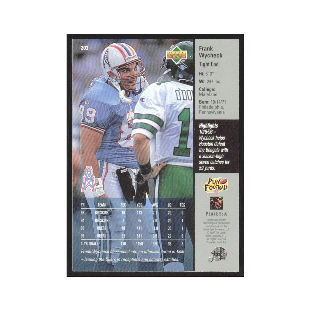 1997 Upper Deck Frank Wycheck Houston Oilers #203