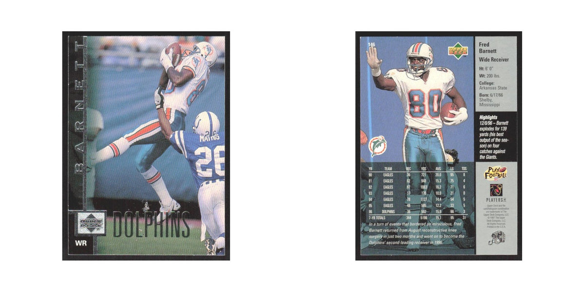 1997 Upper Deck Fred Barnett Dolphins #146