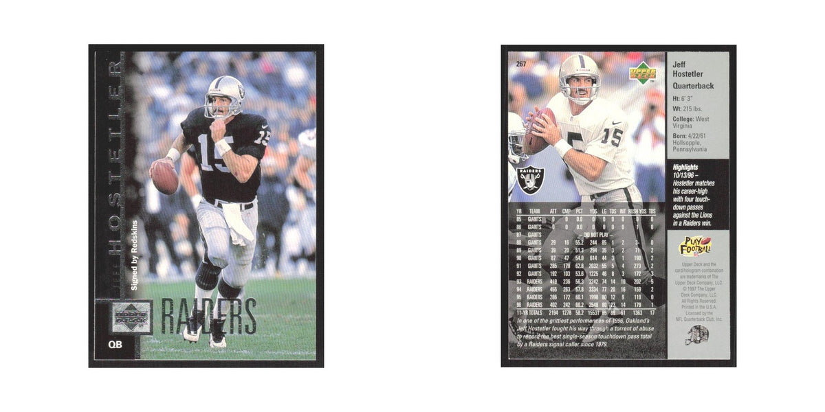 1997 Upper Deck Jeff Hostetler Raiders #267