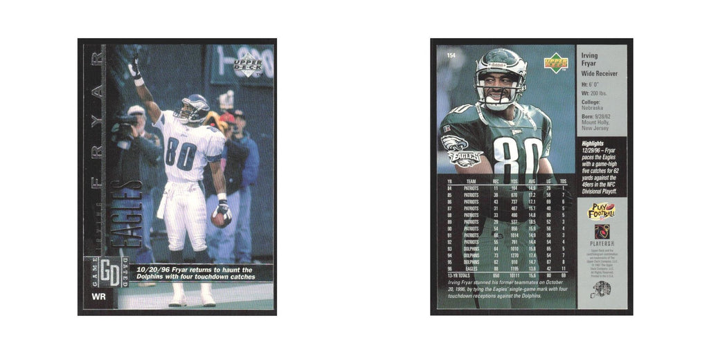 1997 Upper Deck Irving Fryar Eagles #154