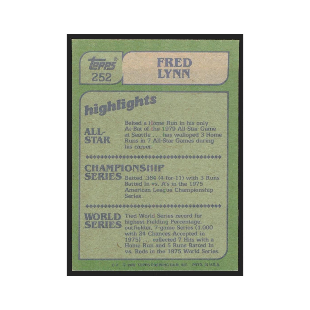 1982 Topps Fred Lynn Angels #252