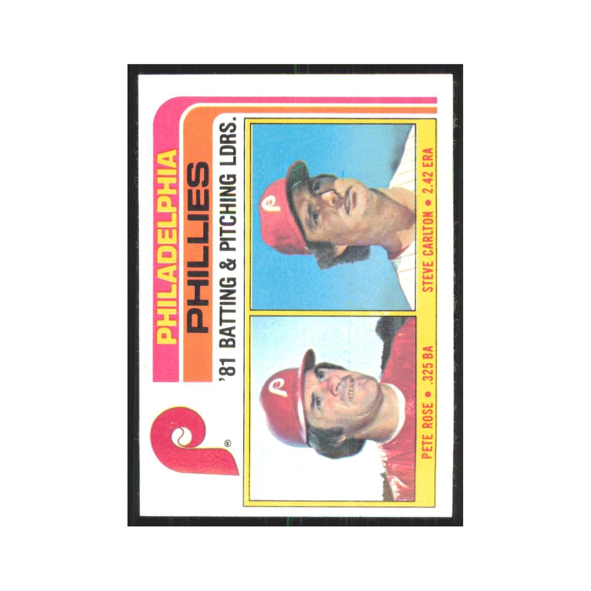 1982 Topps Pete Rose/Steve Carlton Phillies #636