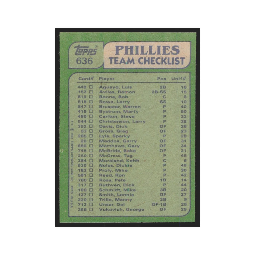 1982 Topps Pete Rose/Steve Carlton Phillies #636