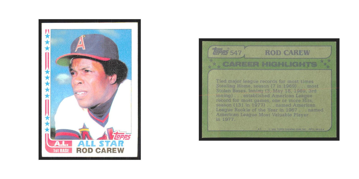 1982 Topps Rod Carew Angels #547