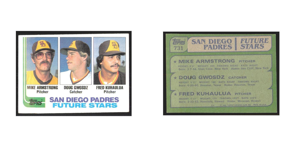 1982 Topps Mike Armstrong/Doug Gwosdz/Fred Kuhaulua Padres #731