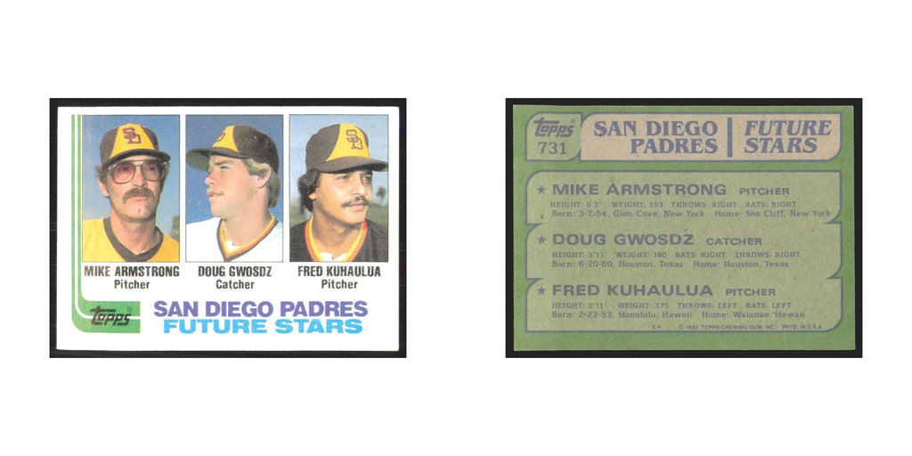 1982 Topps Mike Armstrong/Doug Gwosdz/Fred Kuhaulua Padres #731
