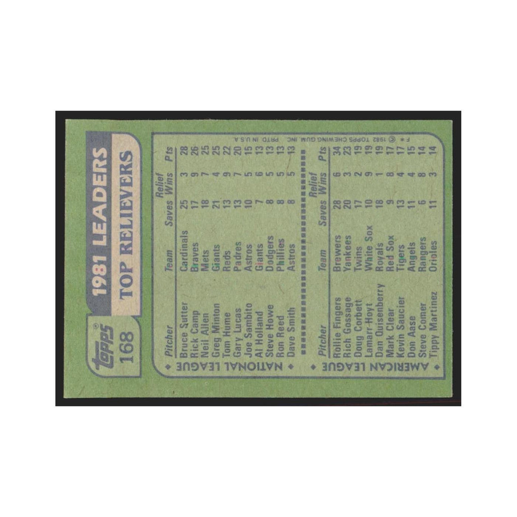 1982 Topps Bruce Sutter/Rollie Fingers St. Louis Cardinals/Milwaukee Brewers